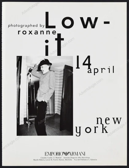 "Photographed by Roxanne Lowit" Emporio Armani Exhibition 1997 Print Ad