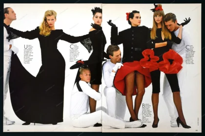 "Espíritu Barroco" 1988 Elle Spain Editorial - Monica Bellucci, Claudia Schiffer, Roberta Chirko