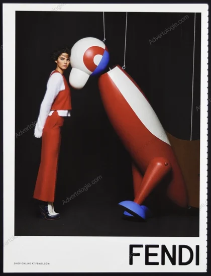 Fendi 2015 Print Ad - Kendall Jenner, Karl Lagerfeld