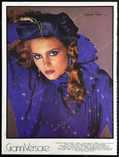 Gianni Versace 1980 3-Page Print Ad - Janice Dickinson, Kim Alexis