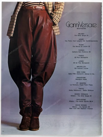 Gianni Versace 1980 3-Page Print Ad - Janice Dickinson