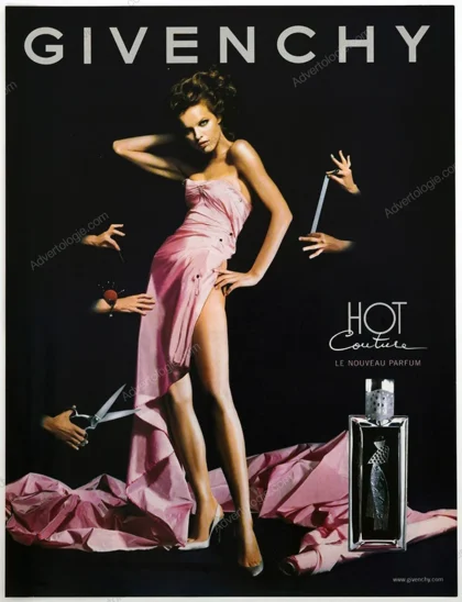 Hot Couture de Givenchy Perfume 2001 Print Ad - Eva Herzigova
