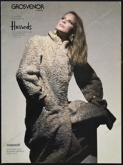 Grosvenor Canada Furs 1981 3-Page Print Ad - Deborah Harris, Victor Skrebneski
