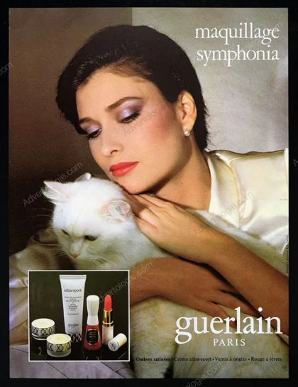 Guerlain Cosmetics 1980 Print Ad - Rosemary McGrotha