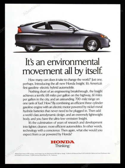 Honda Insight Hybrid 2000 Print Ad