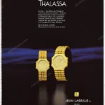 Jean Lassale Thalassa Watches 1986 Print Ad