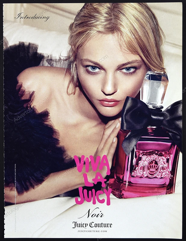Viva La Juicy Noir by Juicy Couture Perfume 2014 Print Ad - Sasha Pivovarova