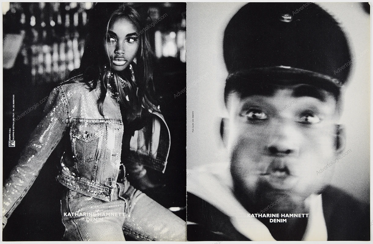 Katherine Hamnett Denim 1990 Print Ad - Ellen von Unwerth