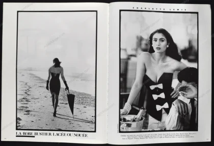 "Les Robes Bustiers" 1987 Vogue Paris 6-Page Editorial - Charlotte Lewis, Peter Lindbergh