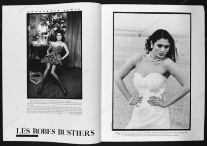 "Les Robes Bustiers" 1987 Vogue Paris 6-Page Editorial - Charlotte Lewis, Peter Lindbergh