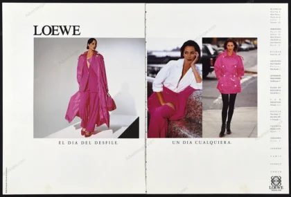 Loewe 1994 4-Page Print Ad - Christy Turlington, Patrick Demarchelier