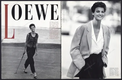 Loewe 1990 4-Page Advertorial - Linda Evangelista, Peter Lindbergh