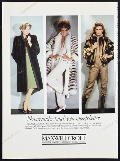 Maxwell Croft Furs 1981 Print Ad