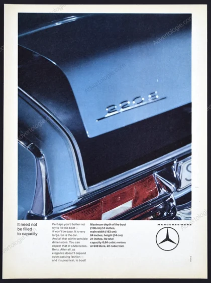 Mercedes-Benz 220S 1964 Print Ad