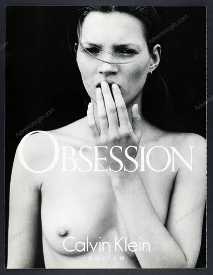 Obsession Calvin Klein Perfume 1995 Print Ad - Kate Moss