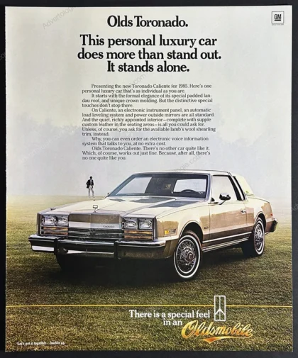 Oldsmobile Toronado 1984 Print Ad