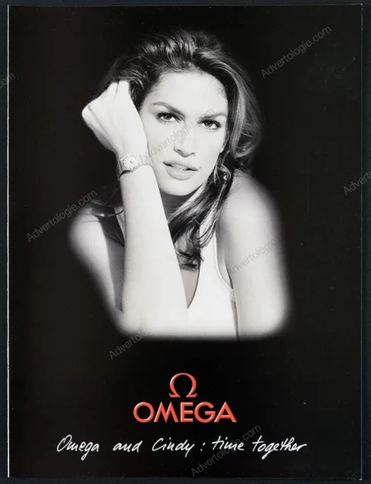 Omega Watches 1998 4-Page Print Ad - Cindy Crawford