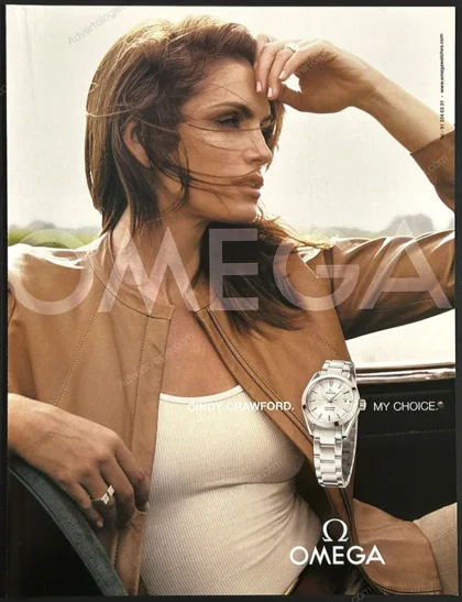 Omega Watches 2003 Print Ad - Cindy Crawford