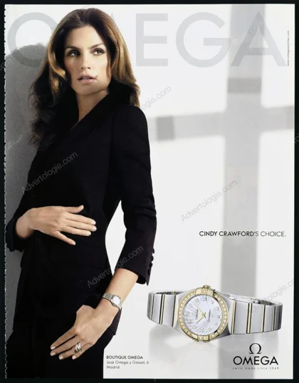 Omega Watches 2010 Print Ad - Cindy Crawford