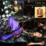 Opium Yves Saint Laurent Perfume 1977 Print Ad - Jerry Hall, Helmut Newton