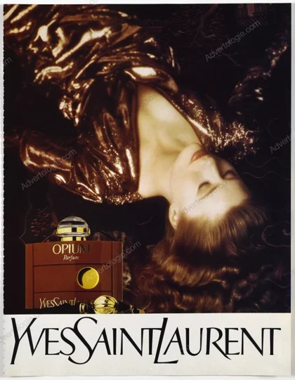 Opium Yves Saint Laurent Perfume 1990 Print Ad - Nastasia Urbano, David Lynch