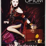 Opium Yves Saint Laurent Perfume 1995 Print Ad - Kate Moss
