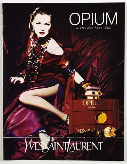Opium Yves Saint Laurent Perfume 1995 Print Ad - Kate Moss