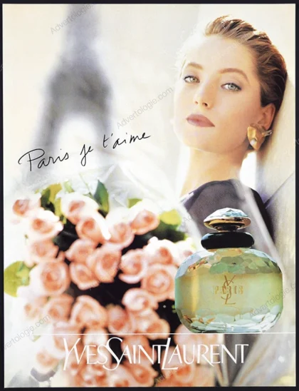 Paris Yves Saint Laurent Perfume 1991 Print Ad - Lucie de la Falaise