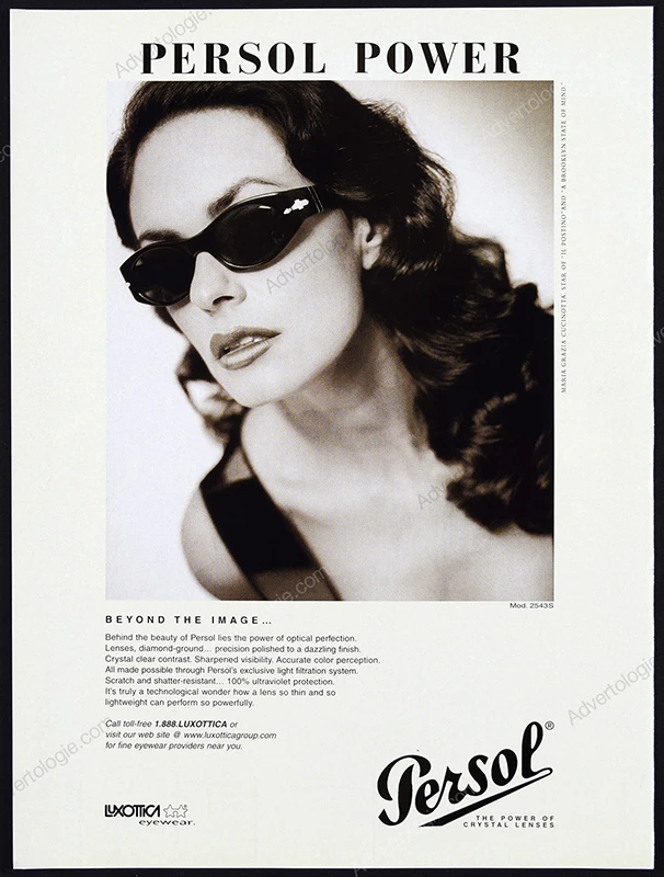 Persol Eyewear 1998 Print Ad - Maria Grazia Cucinotta