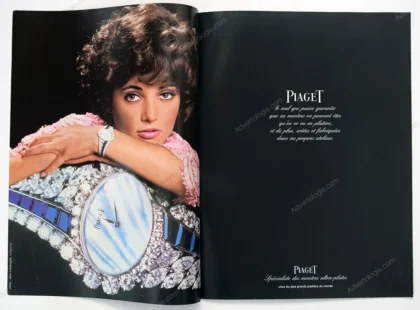 Piaget Jewery & Watches 1980 Print Ad - Gina Lollobrigida