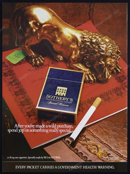 Sotheby's Cigarettes 1972 Print Ad