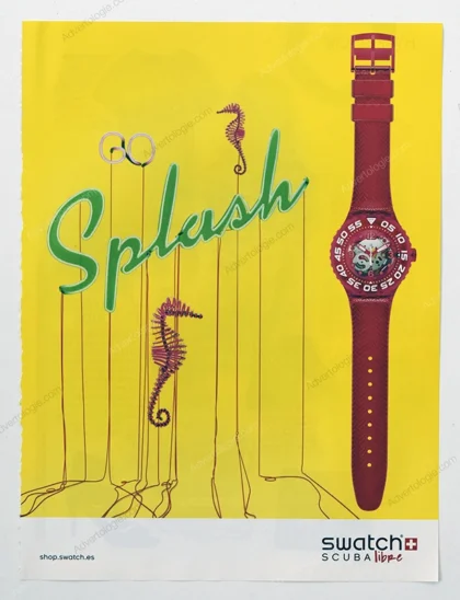 Swatch Scuba Libre Watch 2014 Print Ad - "Go Splash"