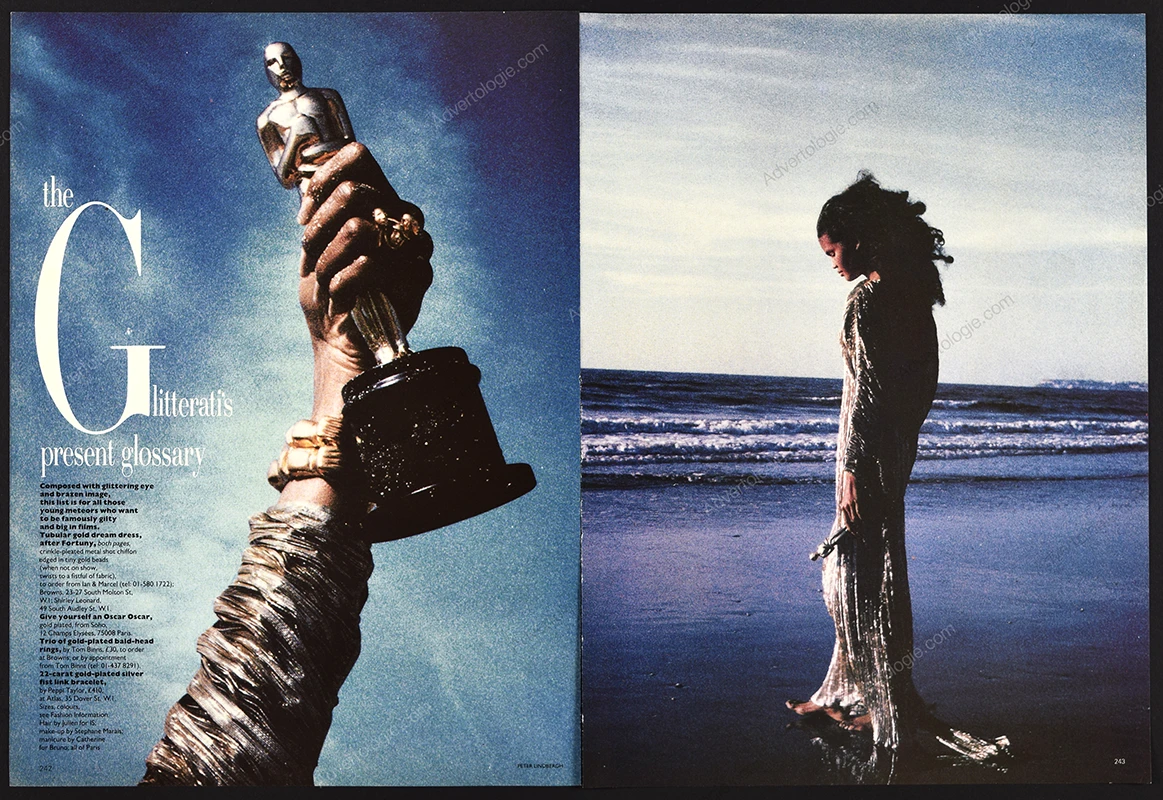 "The Glitterati's Present Glossary" 1985 10-Page Editorial - Peter Lindbergh