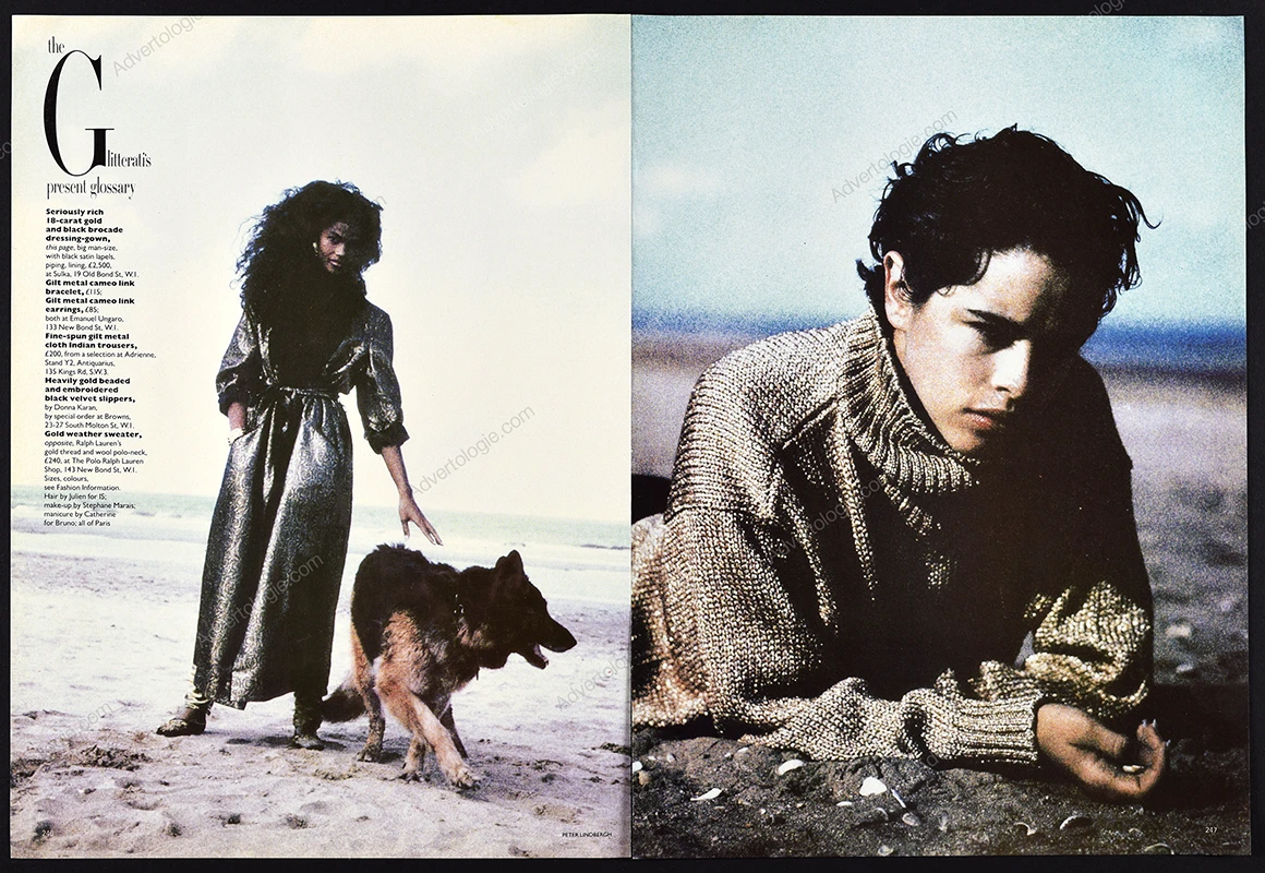 "The Glitterati's Present Glossary" 1985 10-Page Editorial - Peter Lindbergh