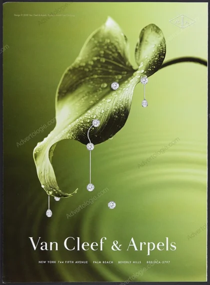 Van Cleef & Arperls Jewelry 2000 Print Ad - "Waterdrops"