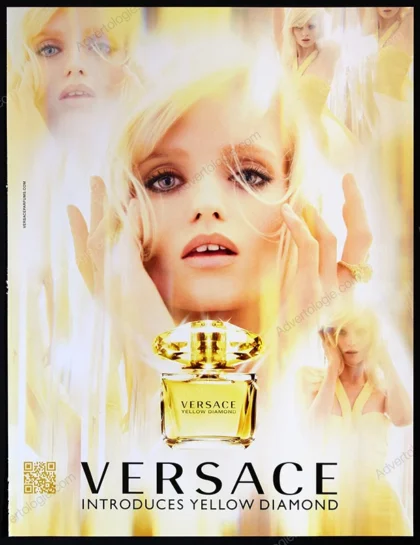 Versace Yellow Diamond Perfume 2013 Print Ad - Abbey Lee Kershaw