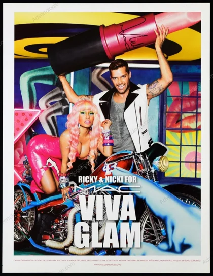 Viva Glam Mac Cosmetics 2012 Print Ad - Ricky Martin, Nicki Minaj