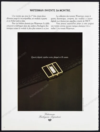 Waterman Watches 1979 Print Ad