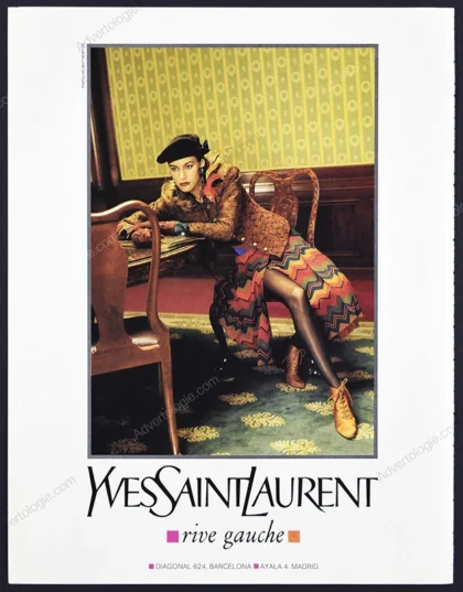 Yves Saint Laurent Rive Gauche 1991 Print Ad - Helmut Newton