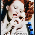 Yves Saint Laurent Rive Gauche Perfume 1989 Print Ad - Karen Elson