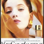 Yves Saint Laurent Tent de Soie Cosmetics 1990 Print Ad - Lucie de la Falaise