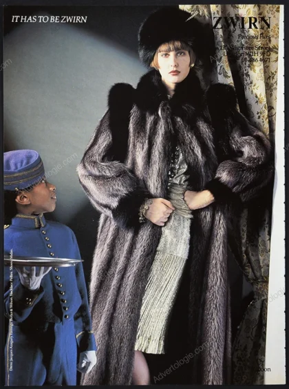 Zwirn Furs 1985 Print Ad