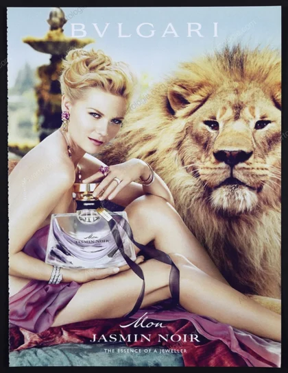 Mon Jasmin Noir Bulgari Perfume 2011 Print Ad - Kirsten Dunst