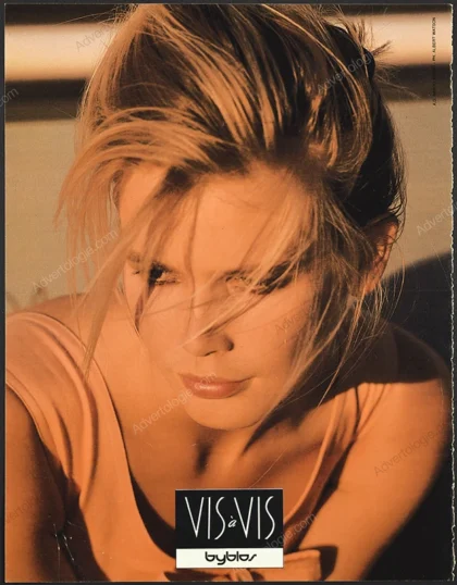Byblos Vis a Vis 1990 Print Ad - Claudia Schiffer, Albert Watson