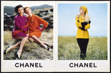 Chanel 1995 Print Ad - Claudia Schiffer, Shalom Harlow