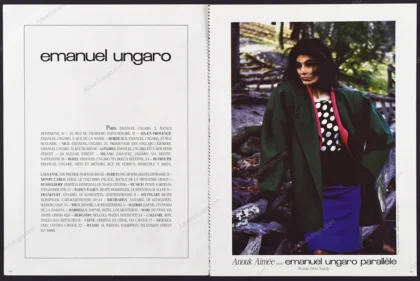 Emanuel Ungaro Parallèle 1985 7-Page Advertorial - Anouk Aimée, Helmut Newton