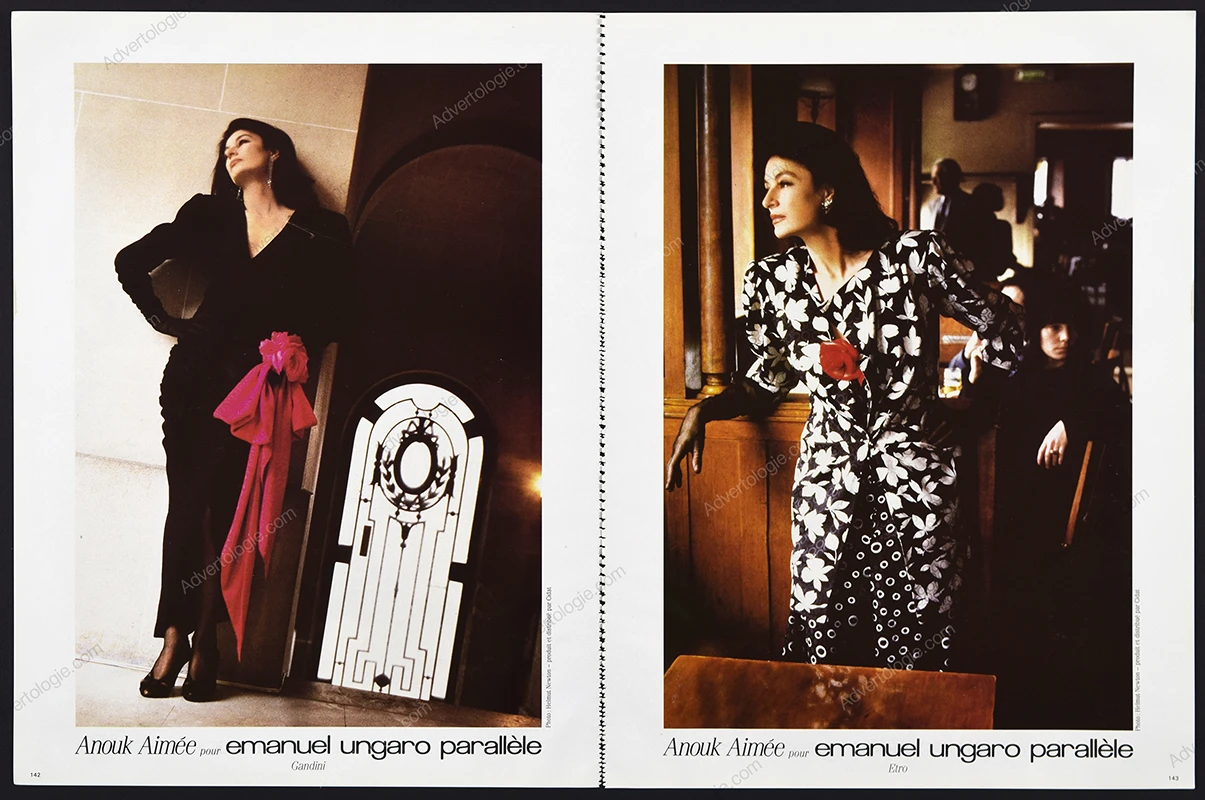 Emanuel Ungaro Parallèle 1985 7-Page Advertorial - Anouk Aimée, Helmut Newton