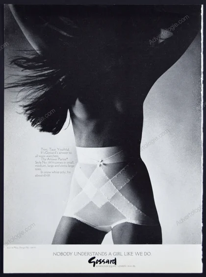 Gossard Lingerie 1972 Print Ad