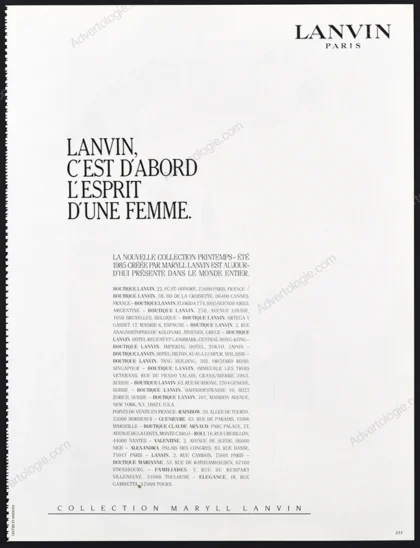 Lanvin 1985 8-Page Advertorial