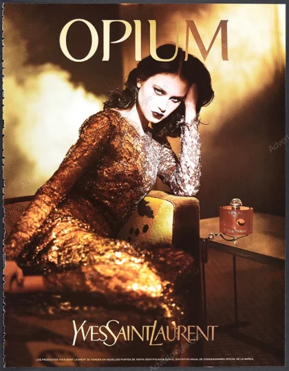 Opium Yves Saint Laurent Perfume 2000 Print Ad - Natalia Semanova